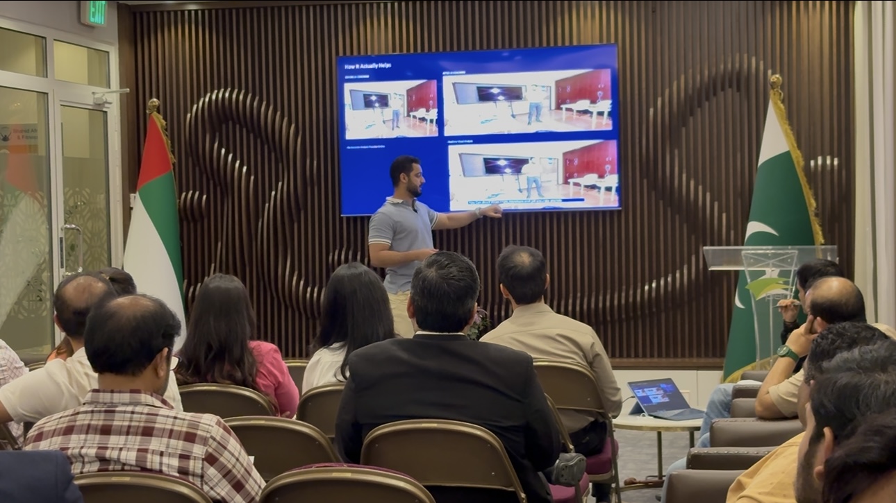 Ahmed Salama leading a computer vision training session at Pakistan Association