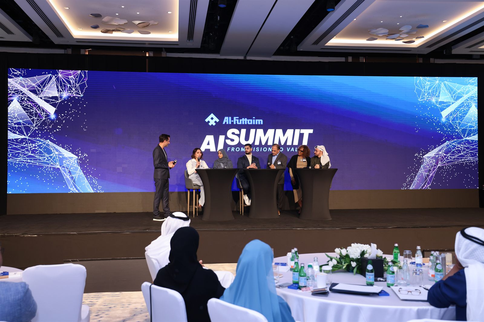 Ahmed Salama on stage during an Al-Futtaim AI Summit session